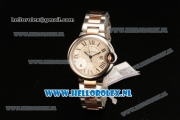 Cartier Ballon Bleu De Medium Swiss ETA 2671 Automatic Steel Case Silver Dial Roman Numeral Markers and Two Tone Bracelet