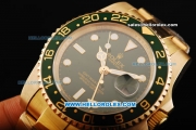 Rolex GMT Master II Swiss ETA 2836 Automatic Movement Full Gold with Green Dial and Bezel - Small Calendar