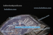 Franck Muller Conquistador Grand Prix Asia Automatic PVD Case with Black Leather Bracelet Black Dial and White Markers