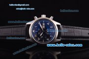 IWC Pilot Swiss Valjoux 7750 Automatic Movement Steel Case with Blue Dial and Leather Strap