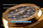 Audemars Piguet Royal Oak Chrono Swiss Valjoux 7750 Automatic Yellow Gold Case Blue Dial With Stick Markers Yellow Gold Bracelet