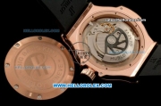 Hublot Big Bang King Swiss Valjoux 7750 Automatic Movement Rose Gold Case with Black Dial and Black Rubber Strap