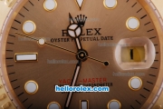 Rolex Yacht-Master Automatic Movement Full Gold with Khaki Dial and Round Marker