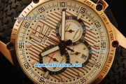 Chopard Racing Superfast Chronograph Swiss Valjoux 7750 Automatic Rose Gold Case with White Dial and Black Rubber Strap