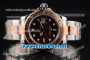 Rolex Yacht-Master 40 Clone Rolex 3135 Automatic Two Tone Case/Bracelet with Brown Dial and Dot Markers (BP)