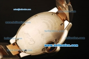 Cartier Ballon Bleu De Swiss ETA Quartz Steel Case with White Dial and Two Tone Strap