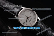 Patek Philippe Calatrava Miyota 9015 Automatic Steel Case with White Dial Black Leather Strap and Diamonds Markers