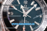 Omega Seamaster Planet Ocean GMT Clone Omega 8605 Automatic Stainless Steel Case/Bracelet with Stick/Arabic Numeral Markers and Black Dial (BP)