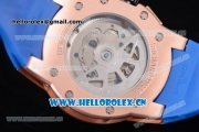 Richard Mille RM60-01 Asia Automatic Rose Gold Case with Skeleton Dial Blue Rubber Strap and Stick/Arabic Numeral Markers