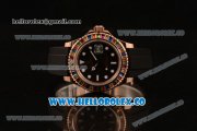 Rolex Yacht-Master 40 Asia 2813 Auto/Swiss ETA 2836/Clone Rolex 3135 Automatic Steel Case with Black Dial Colorful Sapphire Bezel and Black Rubber Strap (BP)