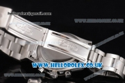 Rolex Pre-Daytona Chrono Miyota OS20 Quartz Stainless Steel Case/Bracelet with White Dial and Stick Markers