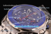 Omega Seamaster Diver 300M Chrono Miyota OS20 Quartz Full Steel with Blue Dial and White Markers