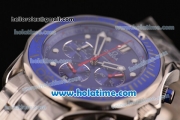 Omega Seamaster Diver 300M Chrono Miyota OS20 Quartz Full Steel with Blue Dial and White Markers