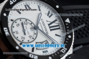 Cartier Calibre de Cartier Diver Swiss ETA 2824 Automatic Steel Case White Dial With Roman Numeral Markers Black Rubber Strap