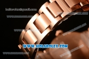 Cartier Rotonde De Miyota Quartz Rose Gold Case/Bracelet with Blue Dial