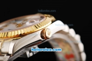 Rolex Datejust Automatic Movement White Dial with Gold Roman Markers and Steel Case-18K Gold Never Fade