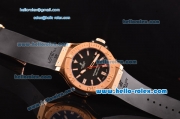 Hublot Big Bang King Swiss Valjoux 7750-CHG Automatic Rose Gold Case with Black Dial Rubber Strap and Stick Markers