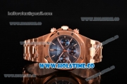 Audemars Piguet Royal Oak Chrono 41MM Swiss Valjoux 7750 Automatic Full Rose Gold with Blue Dial and Stick Markers (EF)