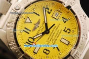 Breitling Avenger Seawolf Swiss ETA 2836 Automatic Movement Full Steel with Yellow Dial and Black Arabic Numerals-1:1 Original