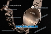 Cartier Ballon Bleu Medium Swiss ETA 2671 Automatic Full Steel with Silver Dial and Black Roman Numeral Markers