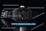 1:1 Richard Mille RM 35-02 RAFAEL NADA Japanese Miyota 9015 Automatic Black PVD Case with Skeleton Dial White Crown Black Rubber Strap