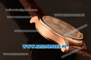 Chopard L.U.C 9015 Auto Rose Gold Case with White Dial and Brown Leather Strap - 1:1 Original (JF)