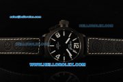 U-Boat Italo Fontana Left Hook Automatic Movement PVD Case with Black Dial and White Arabic Numerals - Black Leather Strap U-Boat Italo Fontana Left Hook Automatic Movement PVD Case with Black Dial and White Arabic Numerals - Black Leather Strap