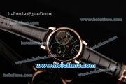 A. Lange & Sohne Richard Lange Tourbillon Pour le Merite Automatic Rose Gold Case with Black Dial and Black Leather Strap