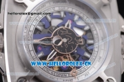 Hublot Masterpiece MP 08 Antikythera Sunmoon Asia 2813 Automatic Steel Case Skeleton Dial Blue Leather Strap and Stick Markers