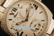 Chopard Happy Sport Swiss ETA Quartz Steel Case with Diamonds Bezel and White Dial