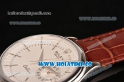 Rolex Cellini Date Asia Automatic Steel Case with Brown Leather Strap White Dial and Silver Stick Markers (New)