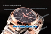 Longines Conquest Classic Chrono Miyota OS20 Quartz Two Tone with Black Dial and Rose Gold Bezel