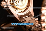 Rolex Datejust Swiss ETA 2671 Automatic Rose Gold Case with White Dial Diamonds Markers and Rose Gold Bracelet (BP)