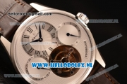 Zenith Chronomaster El Primero Tourbillon Manual Winding Steel Case with White Dial and Brown Leather Strap