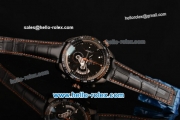 Tag Heuer Grand Carrera Calibre 36 RS Caliper Chrono Miyota OS20 Quartz PVD Case with Black Leather Strap Orange Second Hand and Black Dial - 7750 Coating