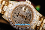 Rolex Datejust ETA 2671 Movement with Diamond Bezel and Dial Full Gold