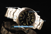 Panerai Luminor Marina Pam 111 Swiss ETA 6497 Manual Winding Movement Full Steel with Black Dial and Green Markers