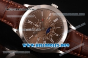 Patek Philippe Grand Complications Perpetual Calendar Miyota Quartz Steel Case with Brown Dial and White Roman Numeral Markers