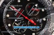 Omega Seamaster Diver 300M Chrono Miyota OS20 Quartz Steel Case/Bracelet with Black Dial and White Markers