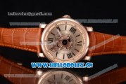 Cartier Rotonde de Cartier Astrotourbillon Asia 2813 Automatic Rose Gold Case with Rose Gold Dial Roman Numeral Markers and Brown Leather Strap