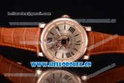 Cartier Rotonde de Cartier Astrotourbillon Asia 2813 Automatic Rose Gold Case with Rose Gold Dial Roman Numeral Markers and Brown Leather Strap