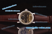 Patek Philippe Skeleton Tourbillon SM Phase Automatic Steel Case Brown Leather Strap