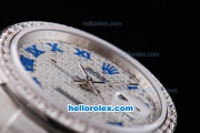 Rolex Datejust Oyster Perpetual Automatic Movement with Diamond Bezel,Diamond Dial and Blue Roman Marking