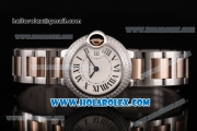 Cartier Ballon Bleu De Small Swiss Quartz Rose Gold/Steel Case with White Dial Diamonds Bezel and Roman Numeral Markers