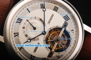 Breguet Classique Complications Flying Tourbillon Manual Wind Movement Steel Case with White Dial and Black Roman Numerals
