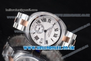 Cartier Cle de Cartier Asia ST16 Automatic Steel Case with White Dial Two Tone Bracelet and Roman Markers