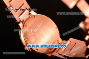 Cartier Rotonde De Miyota Quartz Rose Gold Case/Bracelet with Brown Dial and White Roman Numeral Markers