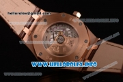 Audemars Piguet Royal Oak 41 Clone AP Calibre 3120 Automatic Rose Gold Case with White Dial Stick Markers and Brown Leather Strap (BP)