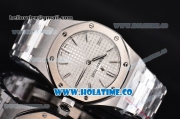 Audemars Piguet Royal Oak Swiss Quartz Steel Case/Bracelet with White Dial and Stick Markers