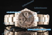 Rolex Datejust Asia 2813 Automatic Full Steel Case with Diamond Bezel and White MOP Dial-SS Strap